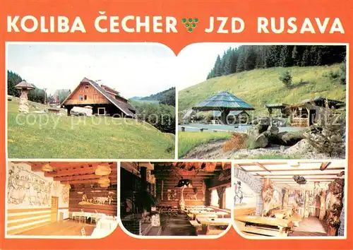 AK / Ansichtskarte Rusava_Czechia Koliba Cecher Kulturni zalizeni Cecher pasta a zeleznicni stanice Hlinsko p Hostynem 