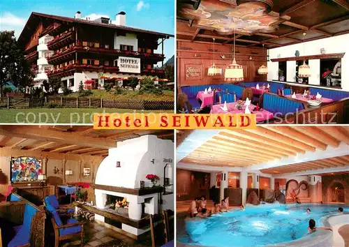 AK / Ansichtskarte Kirchdorf_Tirol Hotel Seiwald Gaststube Kaminzimmer Hallenbad Kirchdorf Tirol