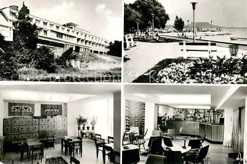 AK / Ansichtskarte Balatongyoeroek Hotel Foyer Badestrand Balatongyoeroek