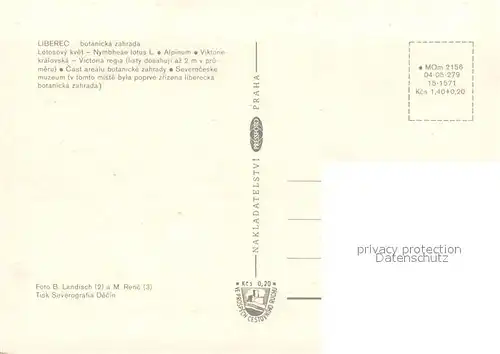 AK / Ansichtskarte Liberec_Reichenberg Botanicka Zahrada 