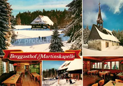 AK / Ansichtskarte Furtwangen Berggasthof Martinskapelle Teilansichten im Schnee Furtwangen