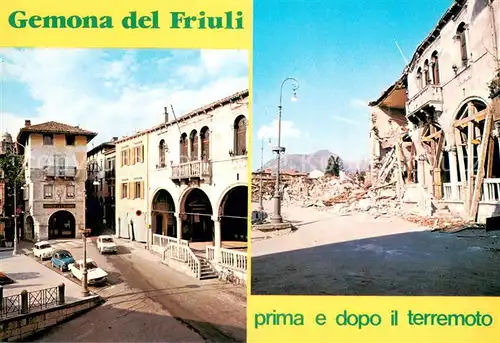 AK / Ansichtskarte Gemona_del_Friuli Prima e dopo il terremoto Gemona_del_Friuli