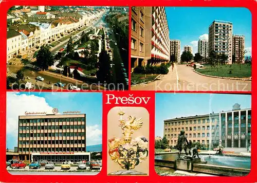 AK / Ansichtskarte Presov_Eperjes Pohlad na centrum Sidlisko 3 Erb mesta Fontana Presov Eperjes
