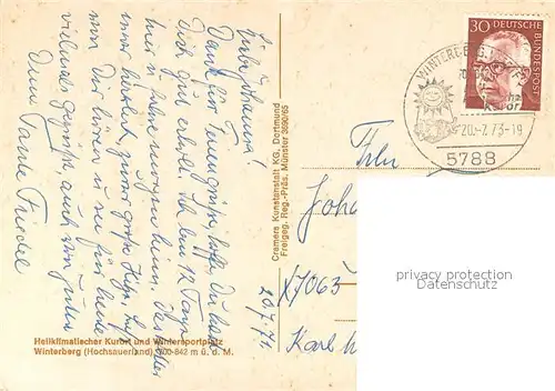 AK / Ansichtskarte Winterberg_Hochsauerland Fliegeraufnahme Gesamtansicht Winterberg_Hochsauerland