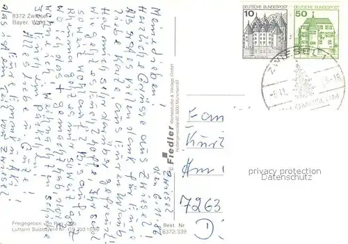 AK / Ansichtskarte Zwiesel__Niederbayern Fliegeraufnahme Gesamtansicht 