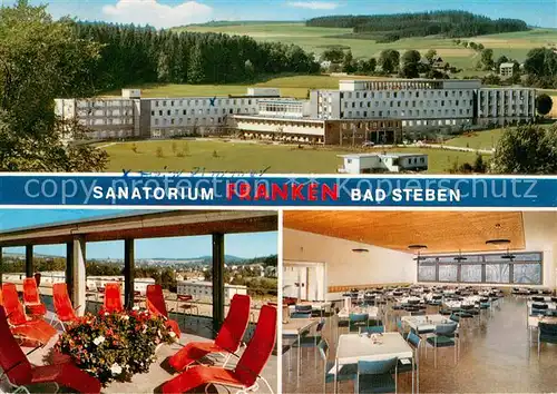 AK / Ansichtskarte Bad_Steben Sanatorium Franken der BfA Kurklinik im Frankenwald Terrasse Speisesaal Bad_Steben