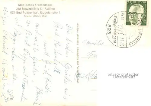 AK / Ansichtskarte Bad_Reichenhall Krankenhaus Bad_Reichenhall