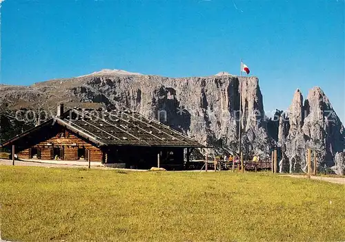 AK / Ansichtskarte Seiseralm_Chiemgau Laurinhuette mit der Schlern Seiseralm Chiemgau