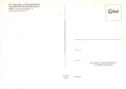 AK / Ansichtskarte Leichlingen_Rheinland Ev Tagungs und Freizeitheim Hasensprungmuehle Leichlingen_Rheinland
