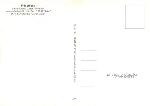 AK / Ansichtskarte Lenggries Floesserhaus Lenggries