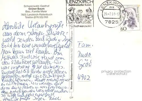 AK / Ansichtskarte Raitenbuch_Lenzkirch Schwarzwald Gasthof Gruener Baum Raitenbuch_Lenzkirch