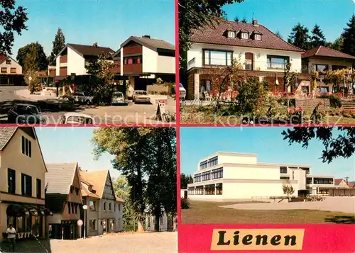 AK / Ansichtskarte Lienen_Elsfleth Hautpstrasse Haus Hubertus Kirchplatz Hauptschule Lienen_Elsfleth