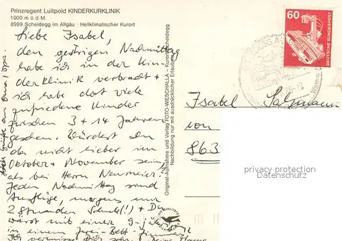 AK / Ansichtskarte Scheidegg_Allgaeu Prinzregent Luitpold Kinderkurklinik Details Scheidegg Allgaeu