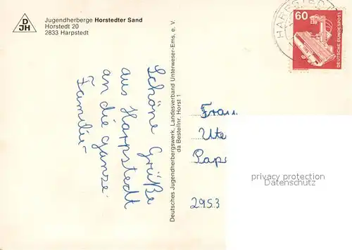 AK / Ansichtskarte Harpstedt Jugendherberge Horstedter Sand Harpstedt
