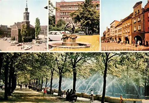 AK / Ansichtskarte Gliwice_Gleiwitz Ratusz Tanczace fauny Fragment Rynku Plac Bohaterow Stalingradu Gliwice_Gleiwitz