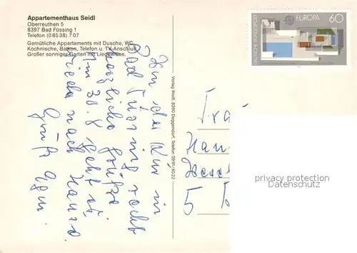AK / Ansichtskarte Bad_Fuessing Appartementhaus Seidl Bad_Fuessing