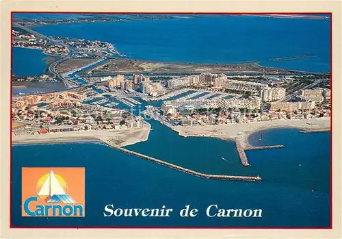 AK / Ansichtskarte Carnon_Plage Vue aerienne generale avec entree du port Carnon_Plage