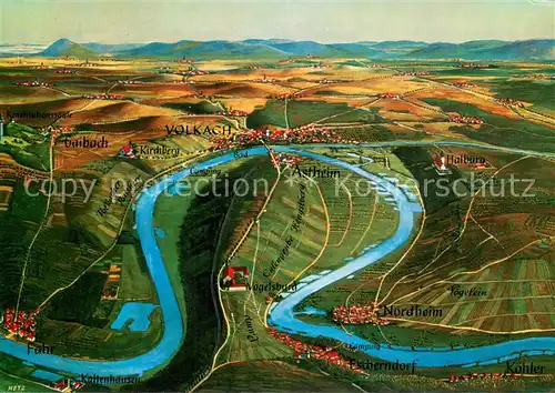 AK / Ansichtskarte Volkach Mainschleife Panoramakarte Volkach
