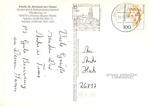 AK / Ansichtskarte Lohberg_Lam Klinik St Michael am Osser Hallenbad Terrasse Gaststube Zimmer Lohberg_Lam