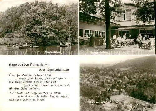 AK / Ansichtskarte Jonsdorf Nonnenfelsen Berggaststaette Blick von oben Jonsdorf