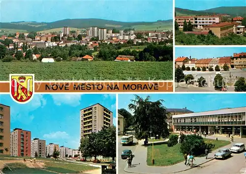 AK / Ansichtskarte Nove_Mesto_na_Morave Panorama Nemocnice Namesti Dr Sekaniny Nove sidliste Komenskeho namesti Nove_Mesto_na_Morave
