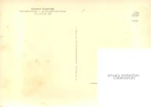 AK / Ansichtskarte Kreuth_Bad Gasthof Glashuette Wildfuetterung Kreuth_Bad