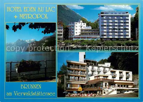 AK / Ansichtskarte Brunnen_Vierwaldstaettersee_SZ Hotel Eden au Lac Seepartie Brunnen_Vierwaldstaettersee