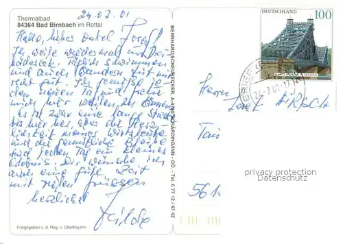 AK / Ansichtskarte Bad_Birnbach Thermalbad Fliegeraufnahme Bad_Birnbach