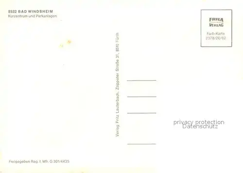 AK / Ansichtskarte Bad_Windsheim Kurzentrum und Parkanlagen Fliegeraufnahme Bad_Windsheim