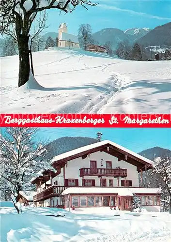 AK / Ansichtskarte St_Margarethen_Degerndorf Berggasthof Kratzenberger Kirche Winterlandschaft Inntaler Alpen 