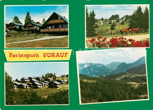 AK / Ansichtskarte Siegsdorf_Oberbayern Ferienpark Voraus Ferienhaeuser Pferdekoppel Landschaftspanorama Alpen Siegsdorf Oberbayern