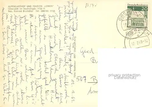 AK / Ansichtskarte Oberjoch Alpengasthof Pension Loewen Allgaeuer Alpen im Winter Oberjoch