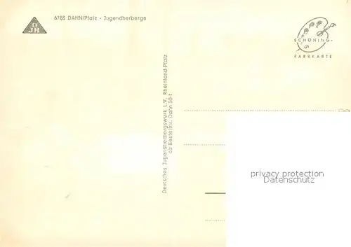 AK / Ansichtskarte Dahn Jugendherberge Landschaft Waldpartie Ruine Felsen Dahn