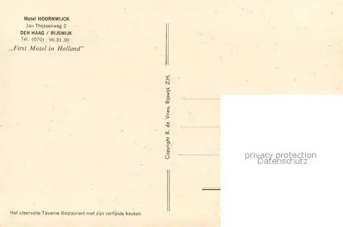 AK / Ansichtskarte Rijswijk Motel Hoornwijck Restaurant Terrasse Garten Rijswijk