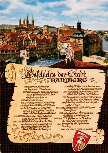 AK / Ansichtskarte Bamberg Stadtansicht Stadtgeschichte Bamberg
