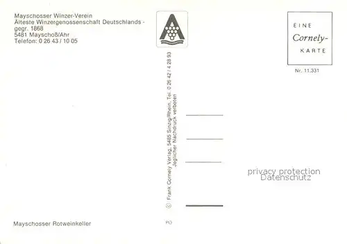 AK / Ansichtskarte Mayschoss Mayschosser Winzerverein Weinkeller Mayschoss