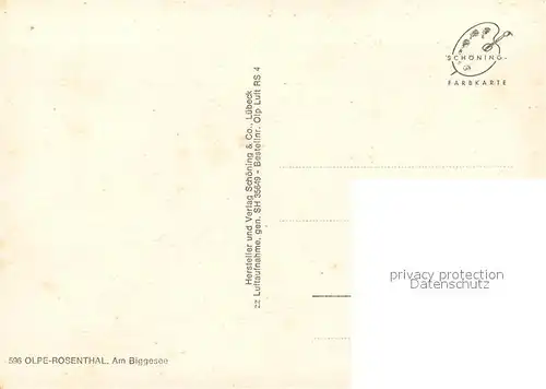 AK / Ansichtskarte Rosenthal_Olpe Fliegeraufnahme mit Biggesee 