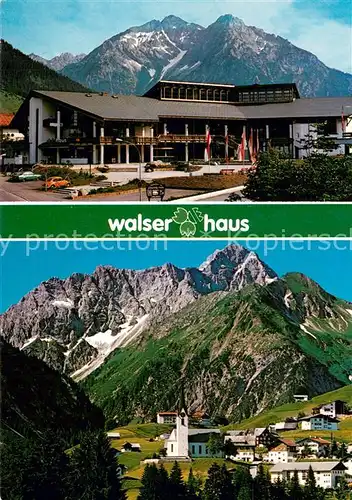 AK / Ansichtskarte Hirschegg_Kleinwalsertal_Vorarlberg Walserhaus Postamt Schischule Restaurant Hirschegg_Kleinwalsertal