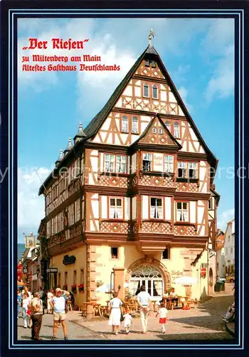 AK / Ansichtskarte Miltenberg_Main Hotel Riesen aeltestes Gasthaus Deutschlands Miltenberg Main