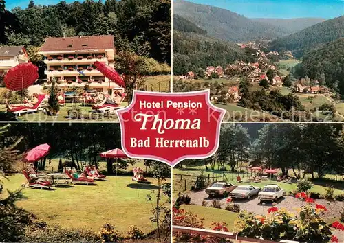 AK / Ansichtskarte Bad_Herrenalb Hotel Pension Thoma Panorama Liegewiese Park Bad_Herrenalb