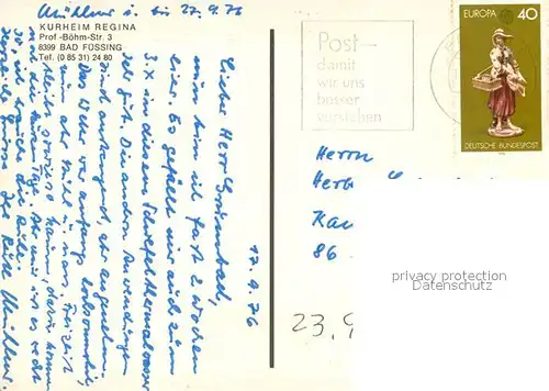 AK / Ansichtskarte Bad_Fuessing Kurheim Regina Bad_Fuessing