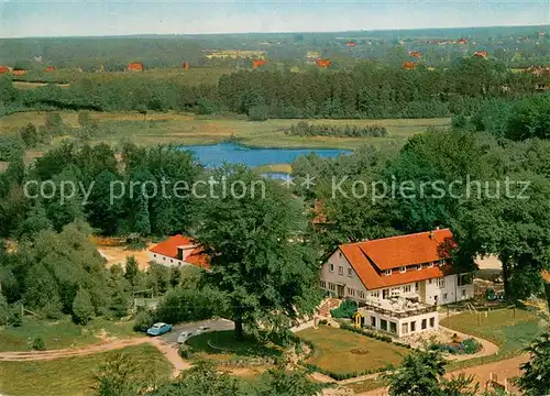 AK / Ansichtskarte Luetjensee Hotel Schleushoern Fliegeraufnahme Luetjensee