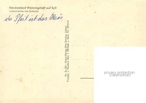 AK / Ansichtskarte Wenningstedt_Sylt Fliegeraufnahme Wenningstedt_Sylt