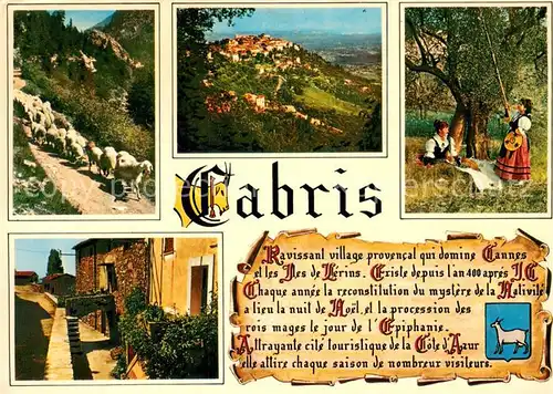 AK / Ansichtskarte Cabris Landschaftspanorama Ziegenherde Obsternte Ortsmotiv Cabris