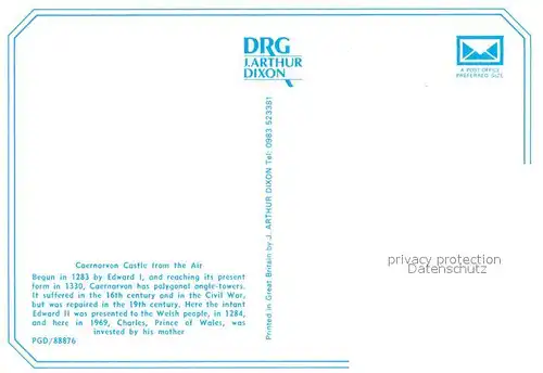 AK / Ansichtskarte Caernarvon Castle from the air Caernarvon