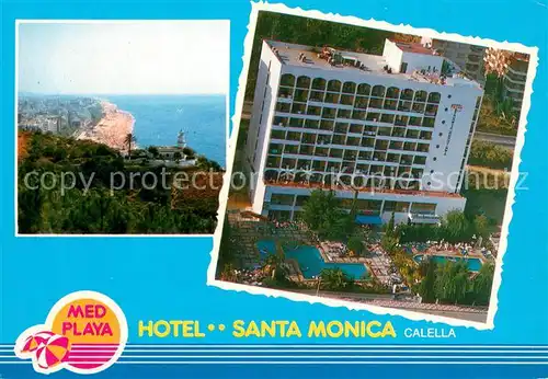 AK / Ansichtskarte Calella Hotel Santa Monica Fliegeraufnahme Kuestenpanorama Calella