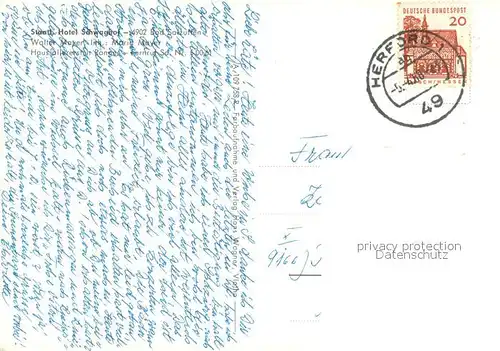 AK / Ansichtskarte Bad_Salzuflen Hotel Schwaghof Bad_Salzuflen