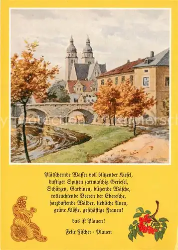 AK / Ansichtskarte Plauen__Vogtland Reproduktion einer historischen Ansichtskarte Sammlung Guennel Gedicht Felix Fischer 