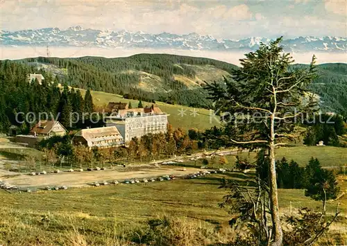 AK / Ansichtskarte Feldberg_1450m_Schwarzwald Hotel Feldberger Hof mit Alpenansicht 