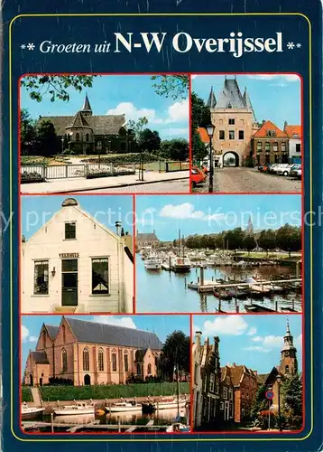 AK / Ansichtskarte Overijssel Ortsansichten Kirche Hafen Overijssel